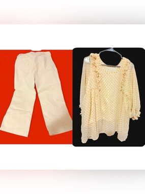 Kids Cream Ruffle Dot Blouse - Brand Unspecified